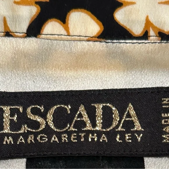 Vintage Beautiful Escada Black/White/Tan Dress by Margaretha Ley - Picture 8 of 11